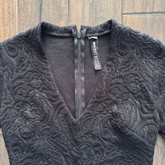 Design Lab Black Deep V-Neck Bodycon Dress S - Picture 4 of 6